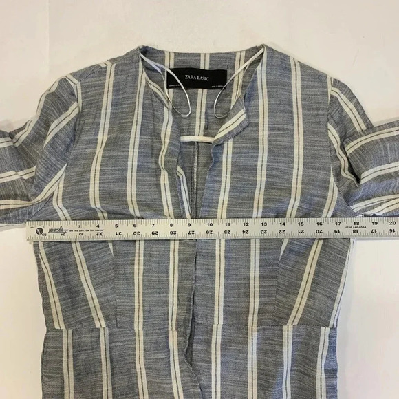 Zara Gray and White Striped Jacket - Picture 11 of 13